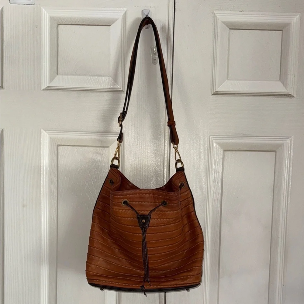 Il Duca Made In Italy Brown Leather Hobo Bag